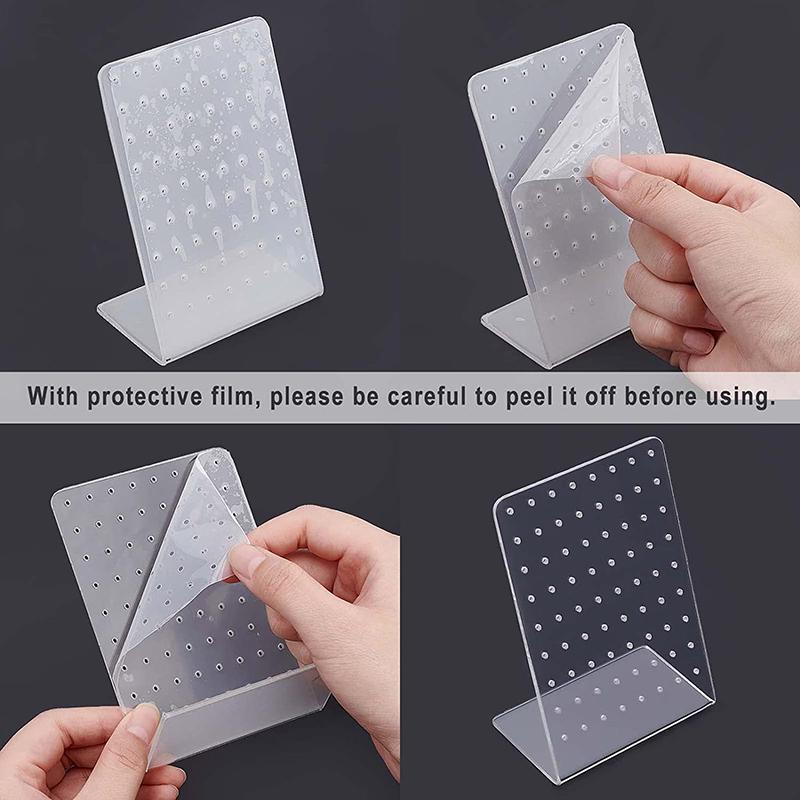 Akryl Örhängeshållare Organiserare med 72 Hål Öronstift Smyckesförvaring Visningsställ Monter Örhängesvisningsställ