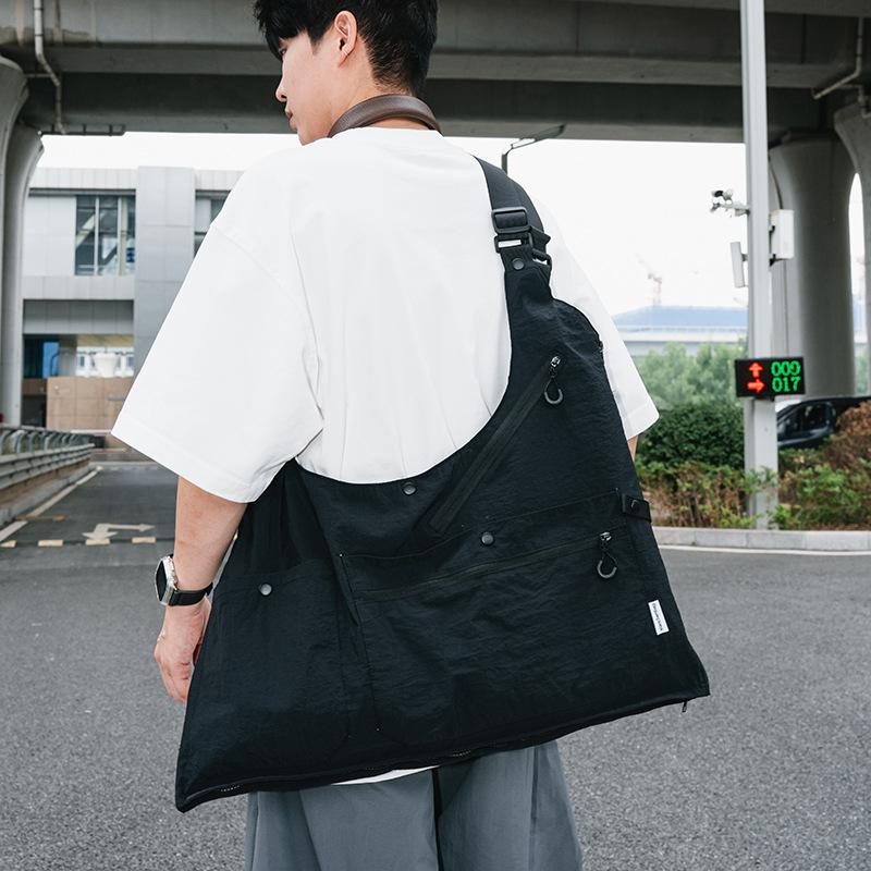 Hong Kong Style Tide Brand Tooling Dual-Purpose Messenger Bag Personalized Mountain Camping Multi-Pocket Large Capacity Variable Backpack Socks Puppet