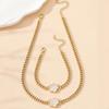 Five-petal Flower Bracelet Necklace Set for Women Lucky Five-leaf Clover Earring Necklace Girl Party Accessories Gifts
