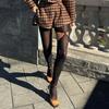 Black Line Footless Tights Sexy Women Sheer Mesh Hollow Out Pantyhose New Streetwear Perspective Stockings Asymmetry Leggings