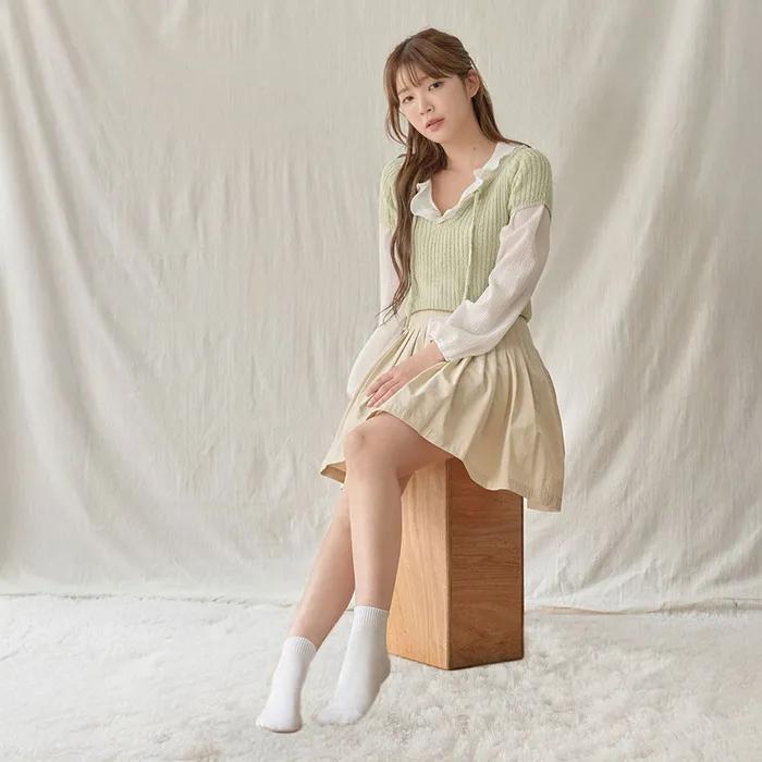 Lululella Korean-made One-day Simple Ankle Socks 10 Pairs