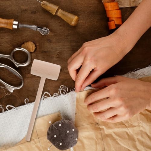 GALPADA Leatherworking Hammer, Versatile Wooden Hammer for Leather and Woodworking Projects