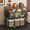 Organizer for Coffee with Drawer, Double-layered, Ideal As A Kitchen Counter Or Office.