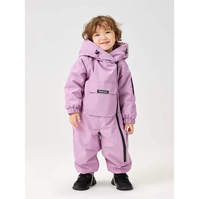 Winter Baby Boys Ski Suit Fashion Boys Jumpsuit Warm Kids Clothes Waterproof Baby Jacket Hooded Girls Snowsuit 1-5Yrs