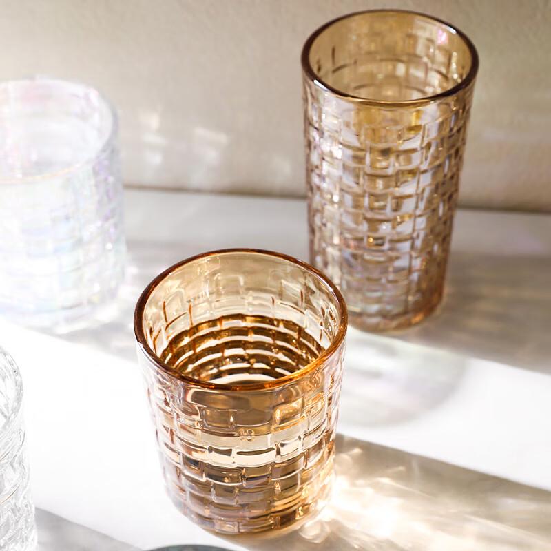 Rattan Embossed Heat-Resistant Glass Cup 340ml