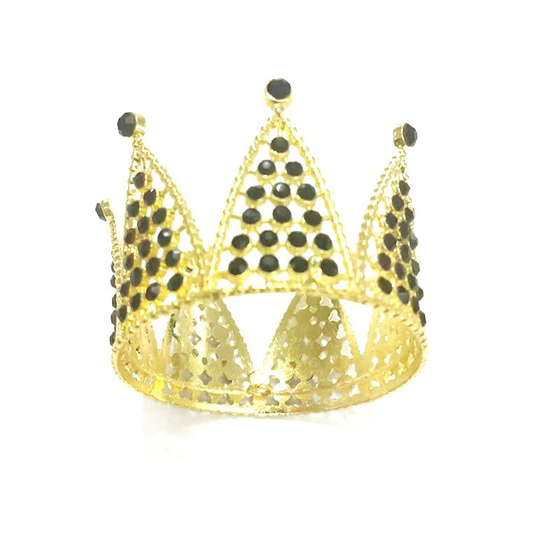 Children's Birthday Crown Tiara Baroque Alloy Ornament Full Circle Crown Cake Decoration
