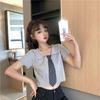 2024 Summer Korean Style Slimming Polo Collar Knitted Short Sleeve Top for Women