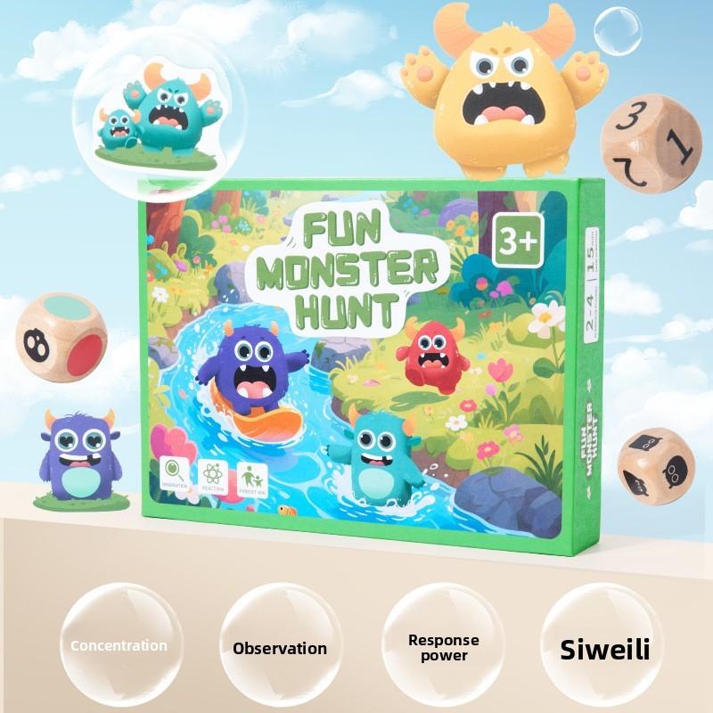 Pub Monster Wooden Puzzle Game Set Card Components For Kids Learning Fun Family