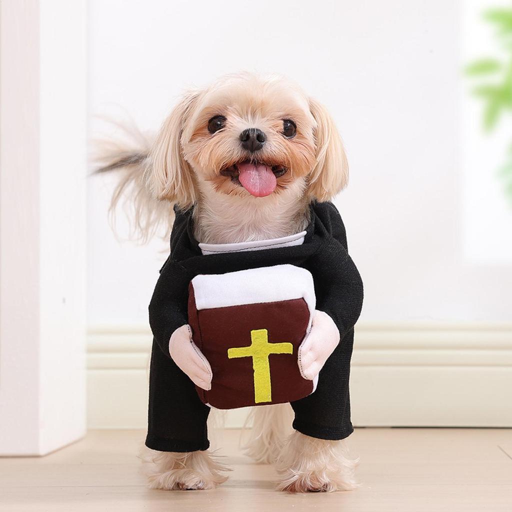 Funny Dog Costume Pet Priest Cosplay Cute Outfit Cute Pet Clothing Themed Apparel For Photoshoot Christmas Holiday Halloween