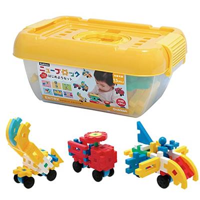 Gakken New Blocks Beginner's Set (Ages 1.5 and Up) 15 Types of Blocks, 54 Parts, 83717