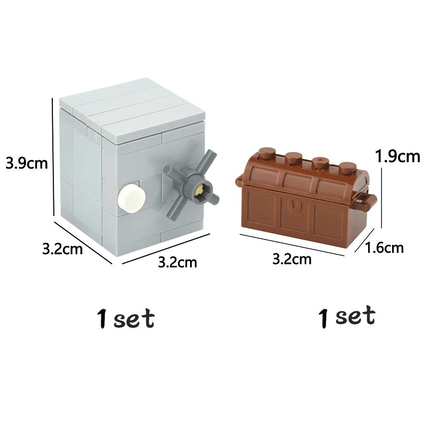 Moc Treasure Box Cash Dollar Coin Diamond Ore Gold Silver Cash Money Compatible 28556 30153 30385 3069 City Building Blocks Kids