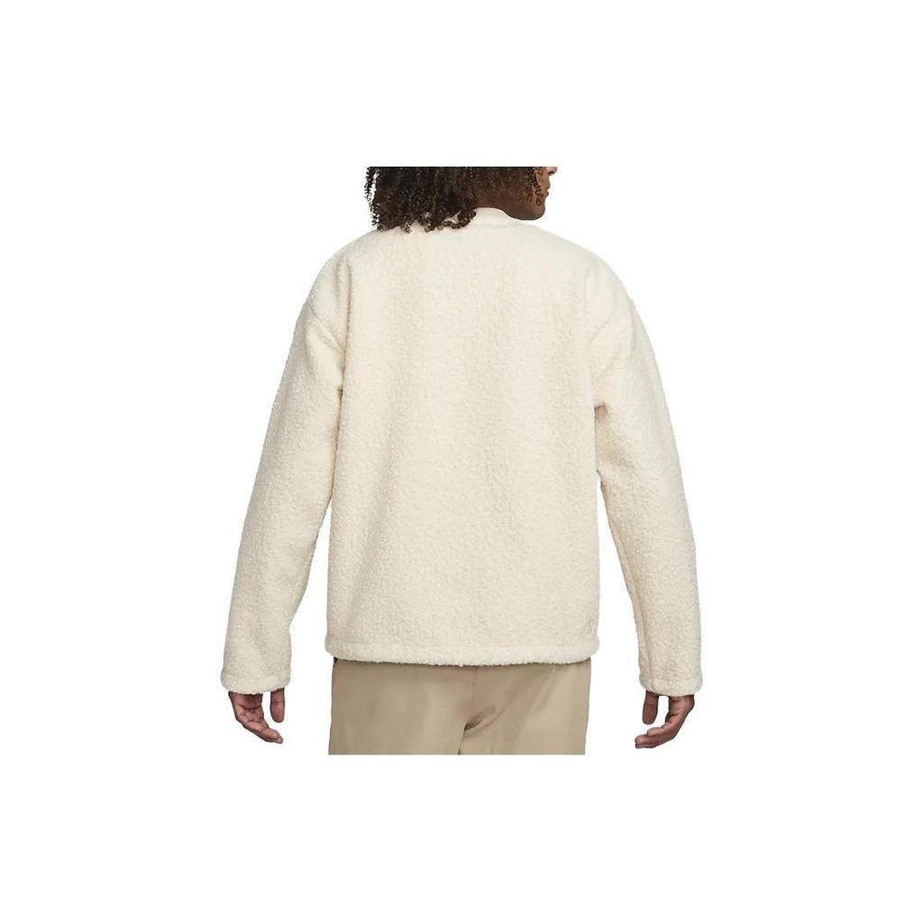 Nike SPORTSWEAR TECH PACK Fleece Tops Men's Beach White Crew Neck Moderate FB7411-126