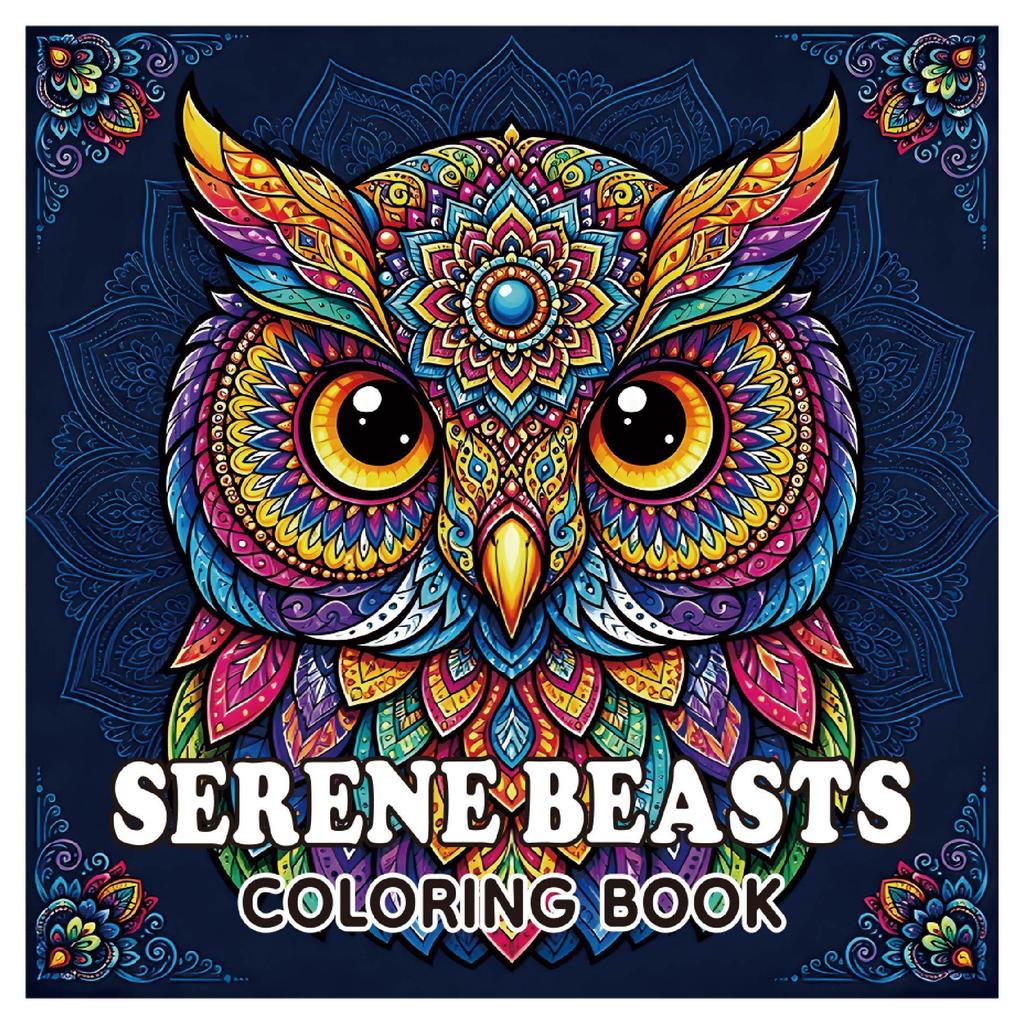Cross Mandala Animal Coloring Book: 24 Pages of Creative Watercolor and Doodle Illustrations for Adults