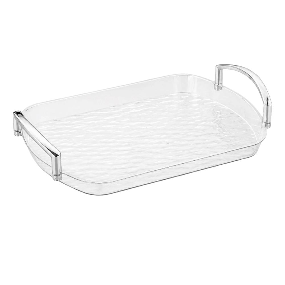 Transparent Clear Luxury Tray Rectangular Dining Tea Serving Platter Party Gathering