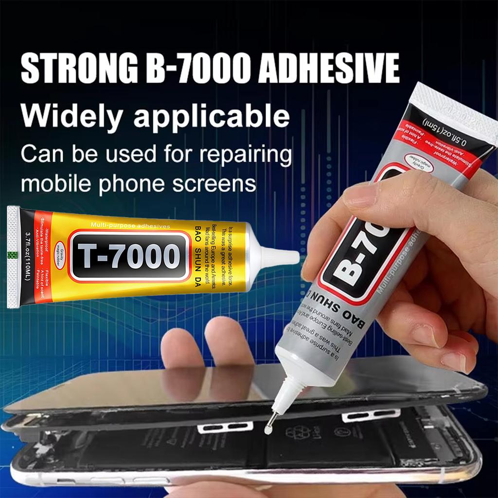 B7000 Mobile Phone Screen Super Waterproof Adhesive Universal Bonder for Apple and Samsung Touchscreen Glass 110ml Fast-Setting B7000 + T7000