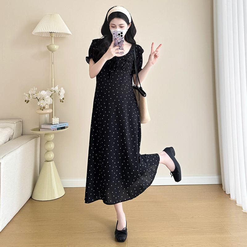 2026 Summer V-neck Ruffled Maternity Maxi Dress 2XL