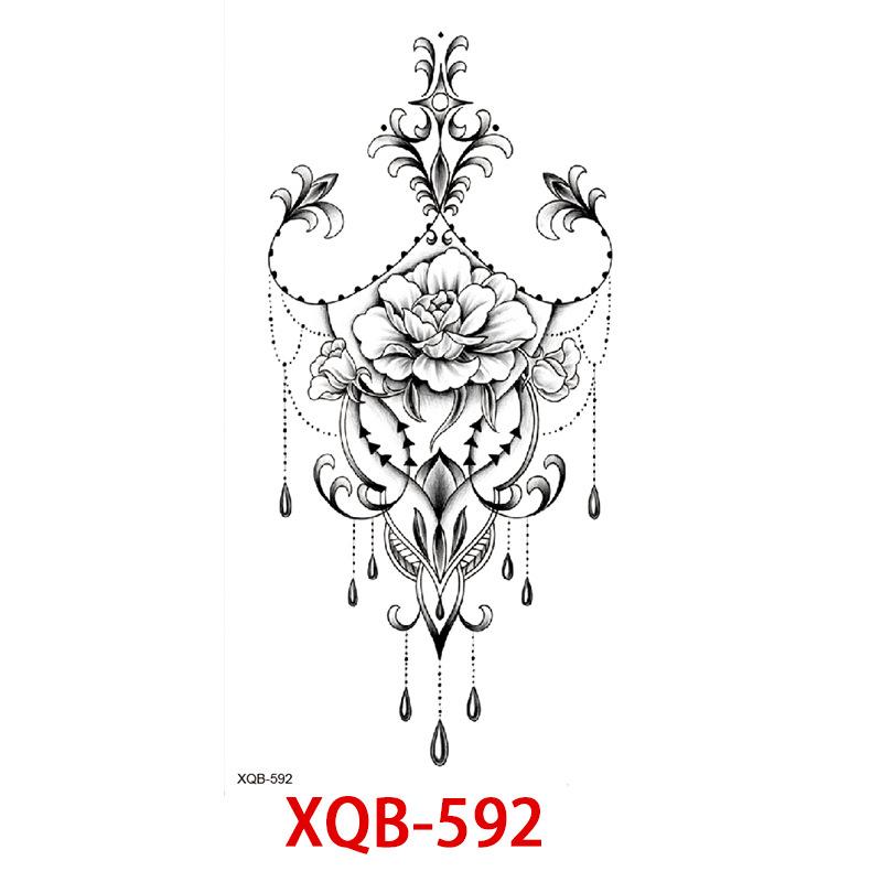 Small Full Arm Tattoo Sticker, Flower Letters, Plain Flower Tattoo Sticker Tattoo