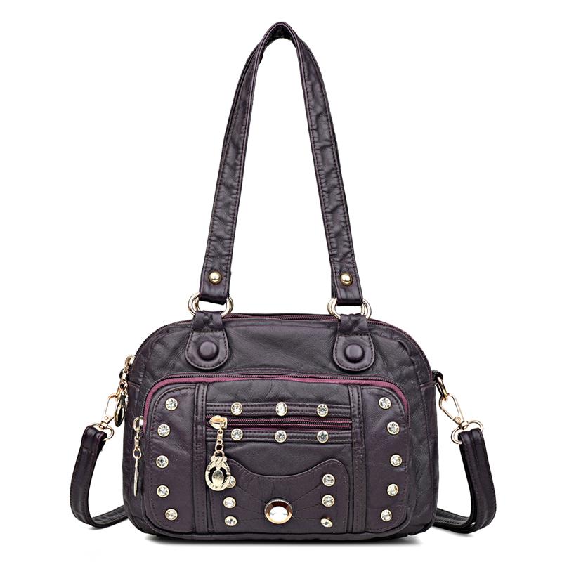 Hochwertiges Weichleder Mehrere Taschen Damenhandtaschen Luxuriöse Kleine Damen Schulter-Umhängetaschen