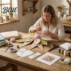 Kit de Couture pour la Fabrication d'Accessoires pour Cheveux Grand Nœud Patchwork Kit de Couture DIY Ensemble de Fournitures en Tissu Matériaux de Décoration faits à la Main Pack de Matériaux Décoratifs pour