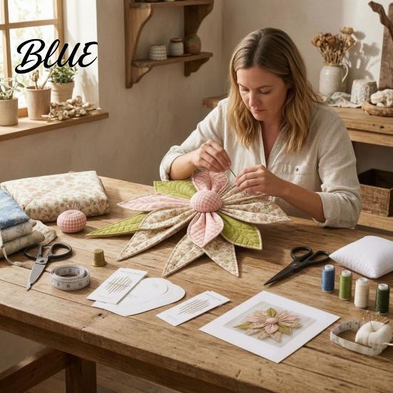 Kit de Couture pour la Fabrication d'Accessoires pour Cheveux Grand Nœud Patchwork Kit de Couture DIY Ensemble de Fournitures en Tissu Matériaux de Décoration faits à la Main Pack de Matériaux Décoratifs pour