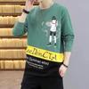 Men's Trendy Loose Fit Round Neck Sweatshirt - Long-Sleeve Printed T-Shirt for Spring and Autumn