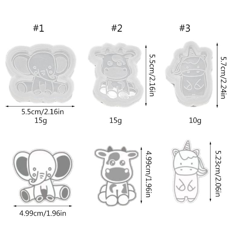 Animal Theme Badge Reel Resin Mold Cow Silicone Mold Pendant Charms Mold Jewelry Casting Mold Keychain Silicone Mold