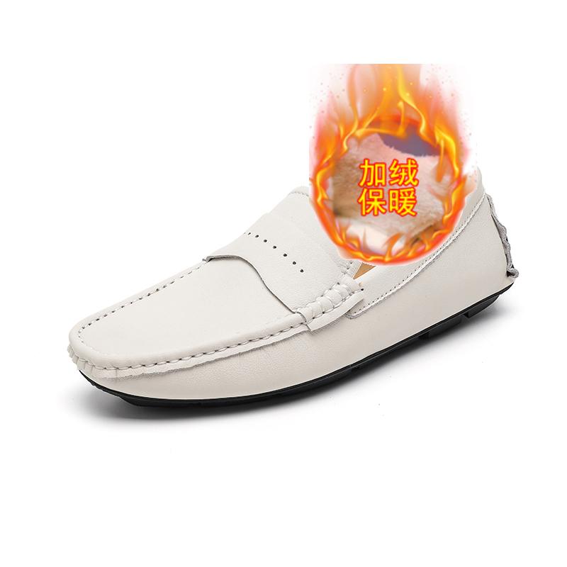 Luxus Designer Winter Warme Pelz Herren Mokassins Plüsch Herren Slipper Leder Freizeitschuhe für Herren Slipper Flats Gommino Fahrschuhe
