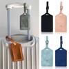 Fashion Leather Luggage Tag with Signature Paper Universal Men Women Baggage Label Travel Boarding Tags Travel Accessories