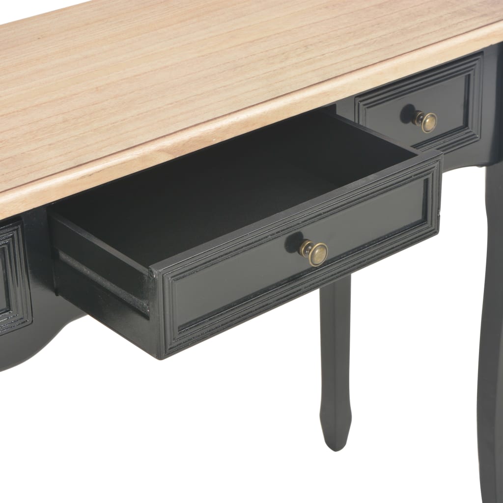 Dressing Table Console Table with 3 Drawers Black