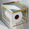 Glass Bathroom Paper Roll Holder Black/White Toilet Tissue Box Paper Towel Rack Wall Mounted Mobile Phone Rack Bath shelf