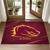 Brisbane Broncos Design Crystal Velvet Rug Soft Decorative Mat for Bedroom Entrance