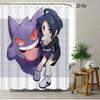 Pokmon Sword And Shield Bede & Allister With Chansey & Gengar Playful Prank Scene 2D Print Waterproof Shower Curtain, Clean Whi