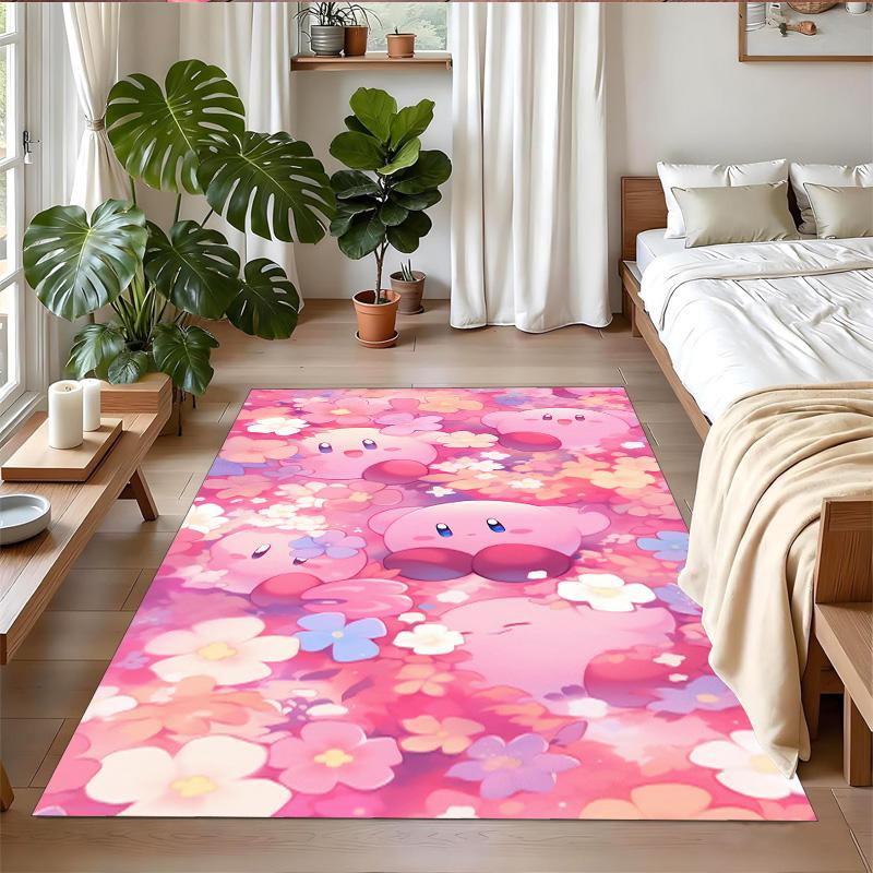 Kirby Druck Kristall Samt Plüsch Teppich Anti?Slip-Verschleiß?Robuster Bodenbelag Teppich für Innenbereich Haushalt Heimdekoration