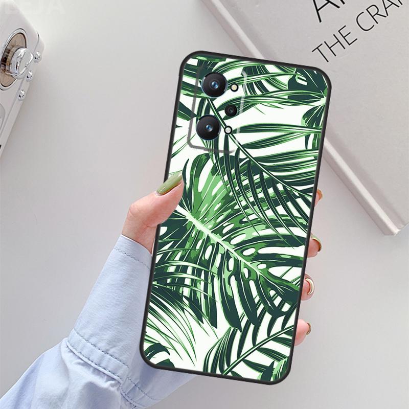 Tropical Green Plant Leaf For Realme 10 11 Pro Plus GT Neo 5 2T C21Y C30 C31 C33 C35 C55 OnePlus Nord CE 2 3 Lite Case