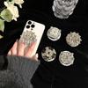 Magnetic Mobile Phone Airbag Bracket Magsafe Desktop Retractable Rhinestone Light Luxury Gemstone Pearl Lazy Ring Buckle