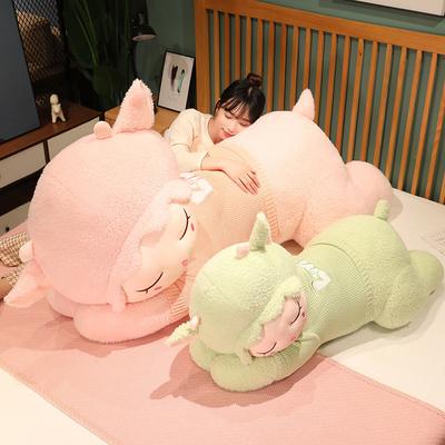 Large Cute Sweater Lying Down Sheep Throw Pillow Fleece Toy Doll Little Sheep Doll Girl Sleeping Soothing Rag Doll
