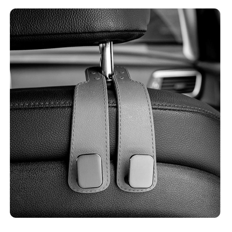 Car Seat Hook for Shopping Bags Summer Road Trip Essentials Multi-Purpose Leather Hanging Hooks for SUV Truck Vehicle Organizer To Keep Car Clean