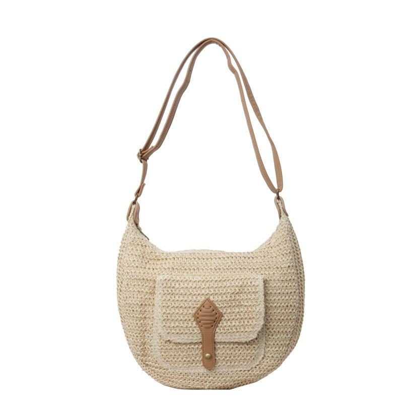 Large capacity seaside beach vacation straw bag women's new versatile messenger bag woven shoulder bag