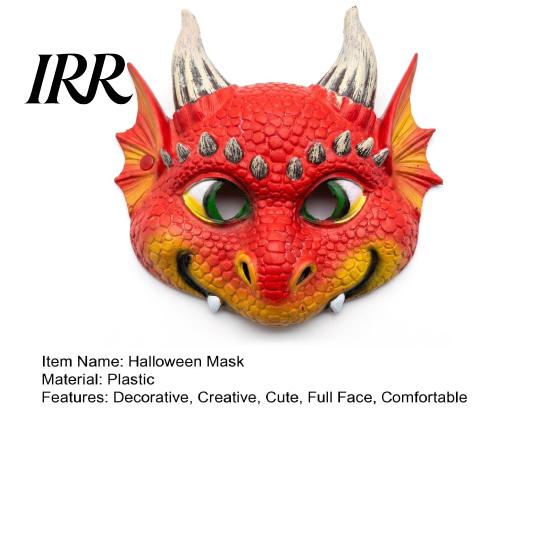 Unique Party Costume Mask 3D Cute Dragon Full Face Mask, Halloween Baby Lightweight Breathable Detailed Role Play with Realistic Scales And Horns for
