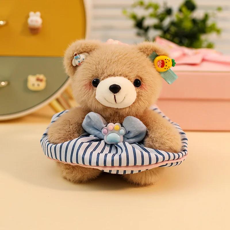 Good Quality Bear Rabbit Plush Toys Pendants Lovely Baby Animal Kawaii Car Interior Keychain Sweet Gift To Girls
