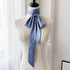 Women Long Narrow Scarf 190x4.5cm Polka Dot Satin Ribbon Headband Choker Multi Functional Accessory for Bags