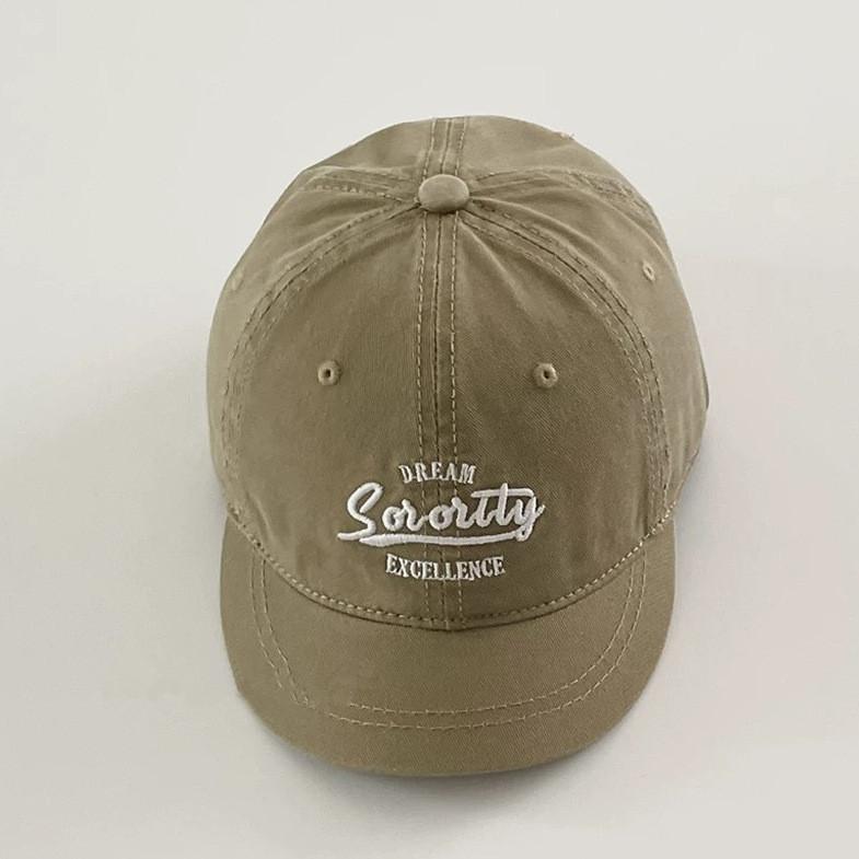 Cotton Embroidered Short Brim Baseball Cap For Casual Streetwear Style