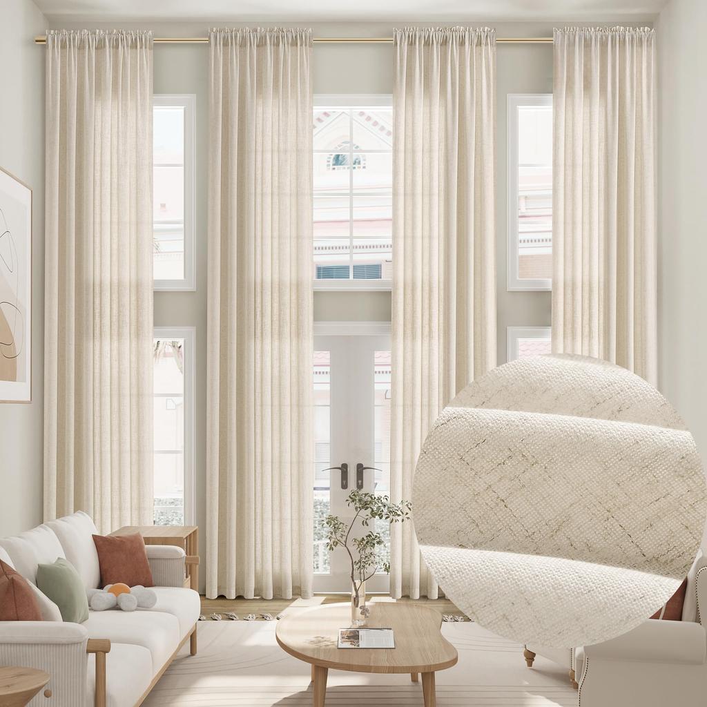 450cm Height Tulle Drapery 30 % Linen Sheer Living Room Space Design Window Draperies Bedroom Drapery Hhigh Celling DrapeDrapes
