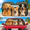 Cute Dog Photos Sun Visor Aluminum Foil Windshield Sunshade with Reflective UV Protection Heat Insulation Foldable Design
