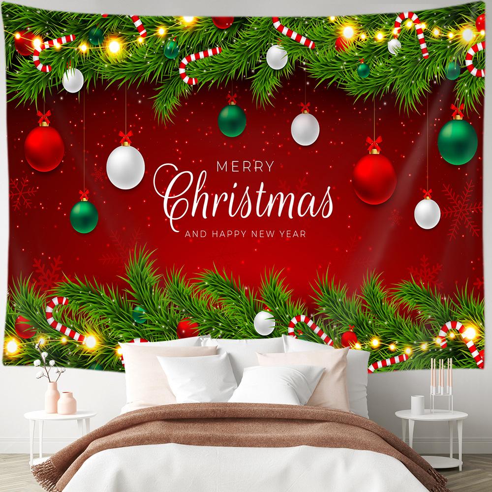 Christmas Tapestry Merry  Holiday Party Decoration Background Hanging Cloth Suitable for Home Living Room Bed