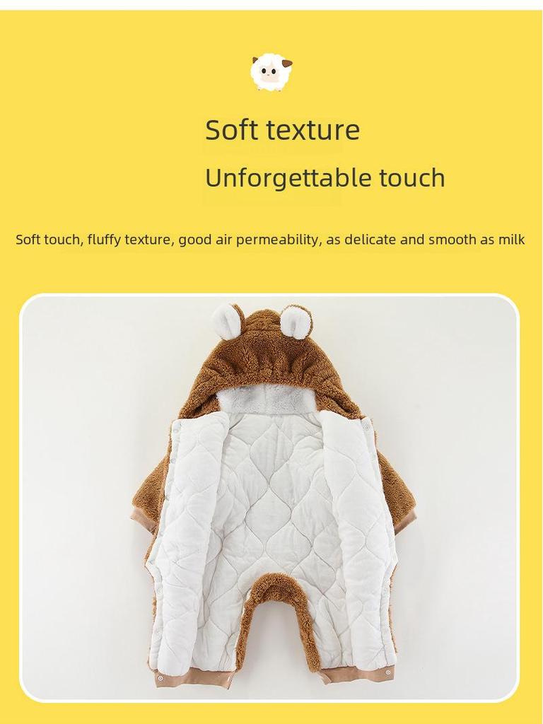 Thick, Warm Baby Cotton Romper for Autumn & Winter