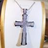 Unique Luxury Jewelry 925 Sterling Silver Cross Pendant Lucky Princess AAAAA+ Cubic Zirconia CZ Party Women Wedding Necklace