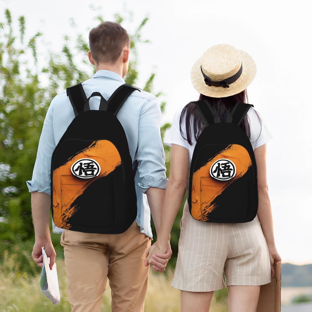 DBZ Kanji Symbol Fashion Backpack Durable Student Business Son Goku Daypack for Men Women Laptop Canvas Bags