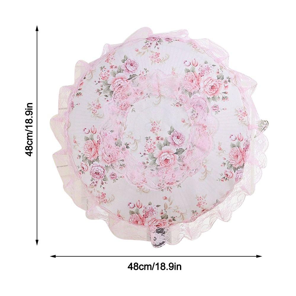 Housse de ventilateur électrique en dentelle et fleurs Anti-pollution Anti-poussière Pour ventilateur sur pied/de bureau Manchon Anti-pincement de main Rond