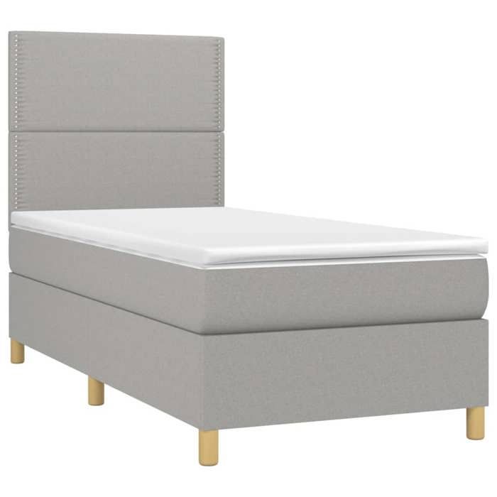 VidaXL Sommier à Lattes de Lit avec Matelas et LED, Lit Rembourré, Lit Simple, Lit Adulte de Chambre à Coucher Intérieur, 3135317